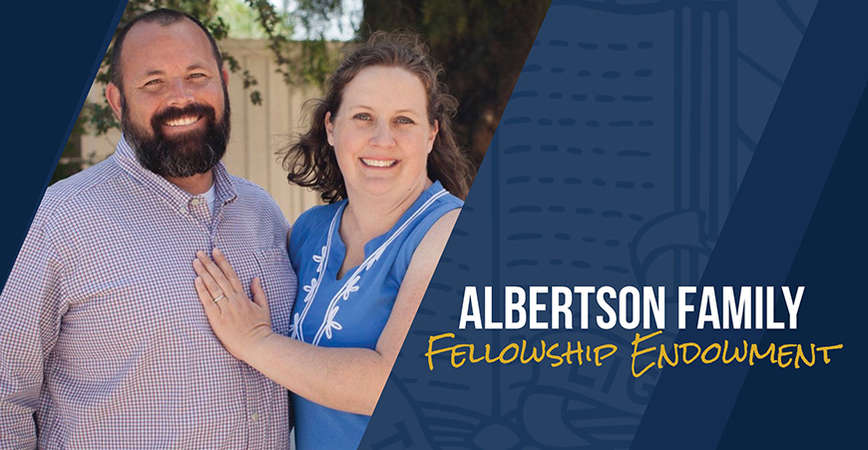 Trevor and Katherine Albertson have created the Albertson Family Fellowship Fund, making Albertson the first UC Merced alumnus to endow a fellowship.